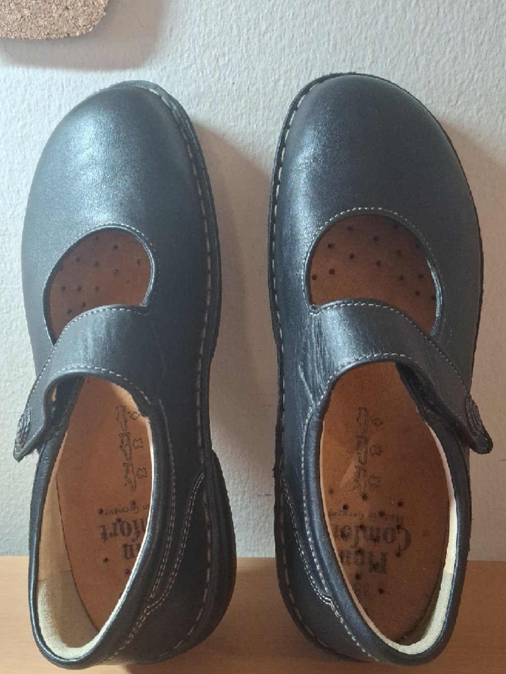 Finn Comfort Newport 2527 Black Leather Mary Jane Shoes Sz 38 / 7-7.5 - Picture 3 of 13